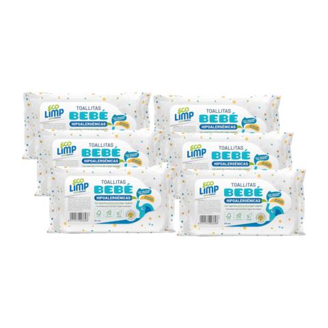 Pack 6x Toallitas Bebé Mimidu ECO 60 Uds