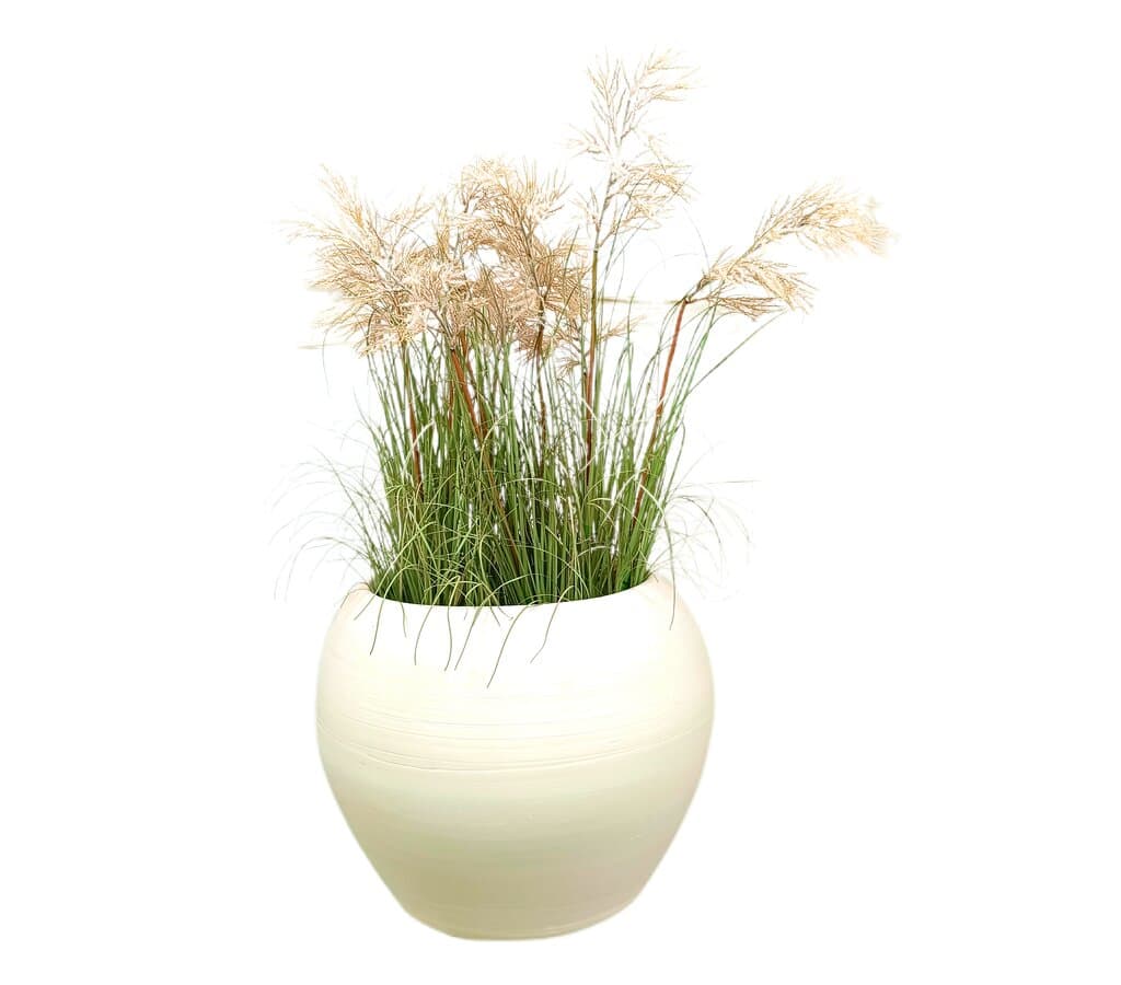 Macetero De Cerámica Esfera Blanco 31cm_2