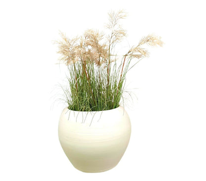 Macetero De Cerámica Esfera Blanco 31cm_2