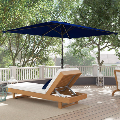 Sombrilla De Jardín Outsunny Aluminio, Poliéster Azul Marino 198x294x255 Cm_4