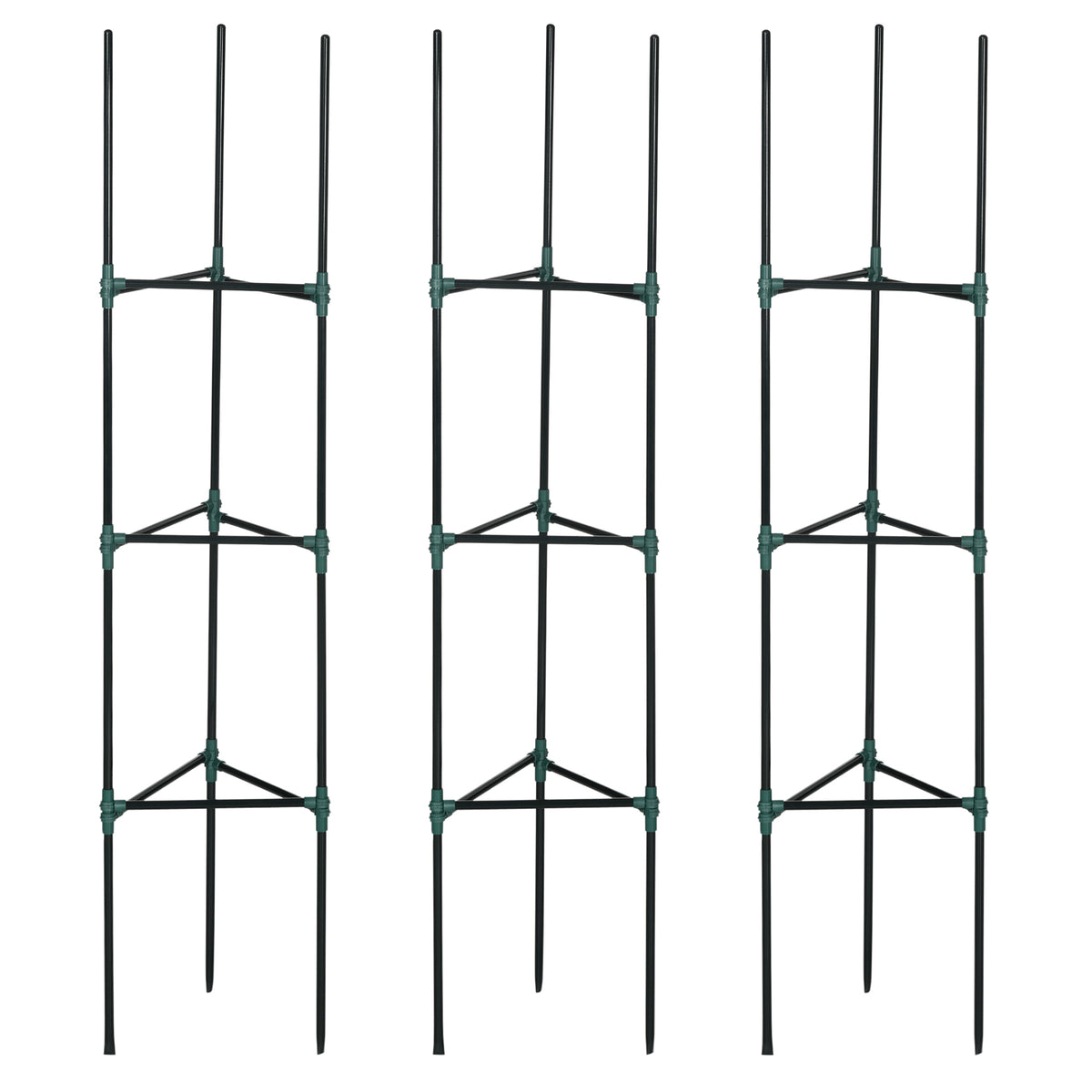 Soporte Para Trepadoras Outsunny Acero, Pp Verde 38x38x182 Cm_1
