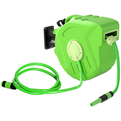 Carrete Para Manguera Outsunny Verde Con 15m De Manguera_0