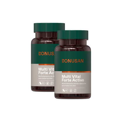 Pack 2x Multivital Forte Activo, Bonusan, 60 Tabletas