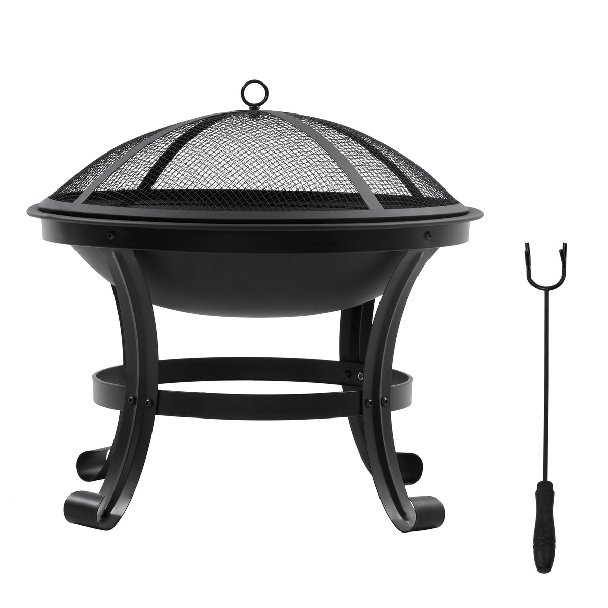 Brasero Exterior Outsunny Acero Negro 55x55x50 Cm_0