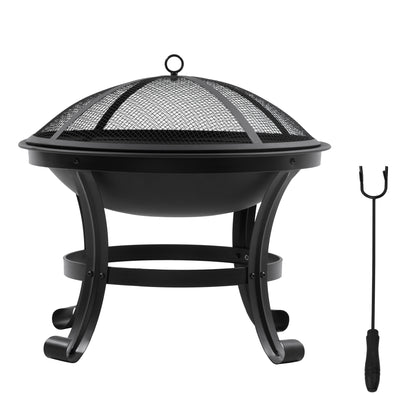 Brasero Exterior Outsunny Acero Negro 55x55x50 Cm_0