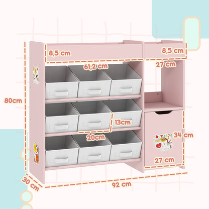 Estantería Para Juguetes Aiyaplay Mdf, Acero Rosa 92x30x80 Cm_2