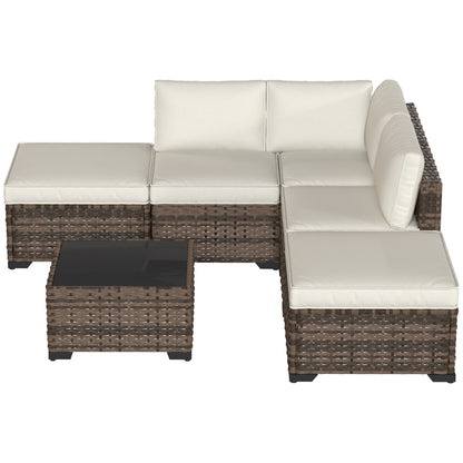 Conjunto De Jardín Outsunny Acero, Pe Marrón 200x200x63 Cm_4