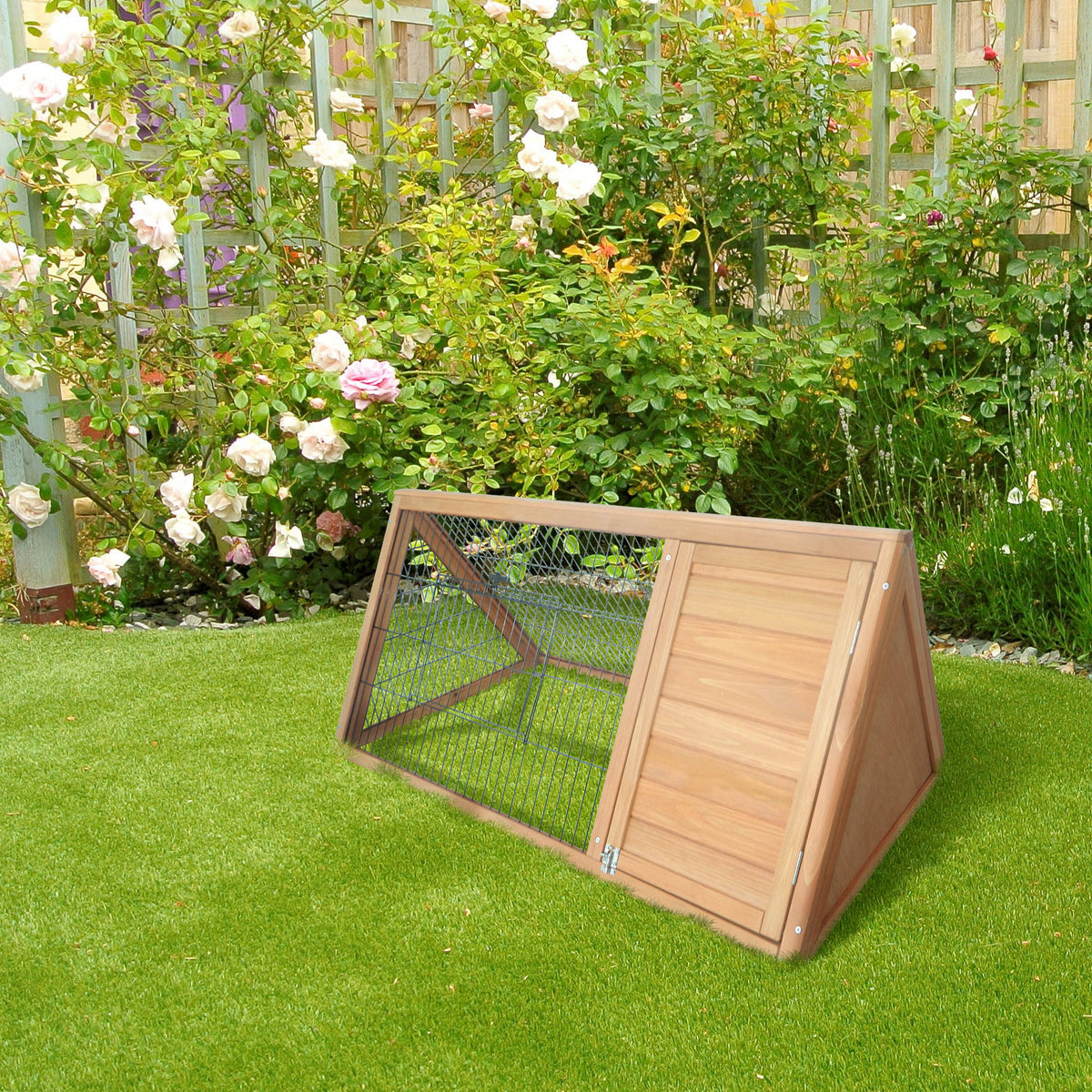 Jaula Para Conejos Pawhut Madera De Abeto, Metal Madera Natural 116x62.2x52.5 Cm_1