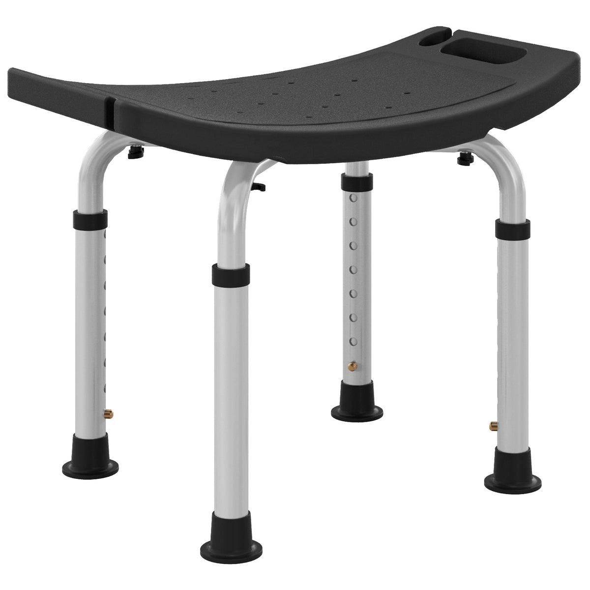 Taburete De Ducha Homcom Aleación De Aluminio, Hdpe Negro 50x36x56.5 Cm 713-165v00bk_0