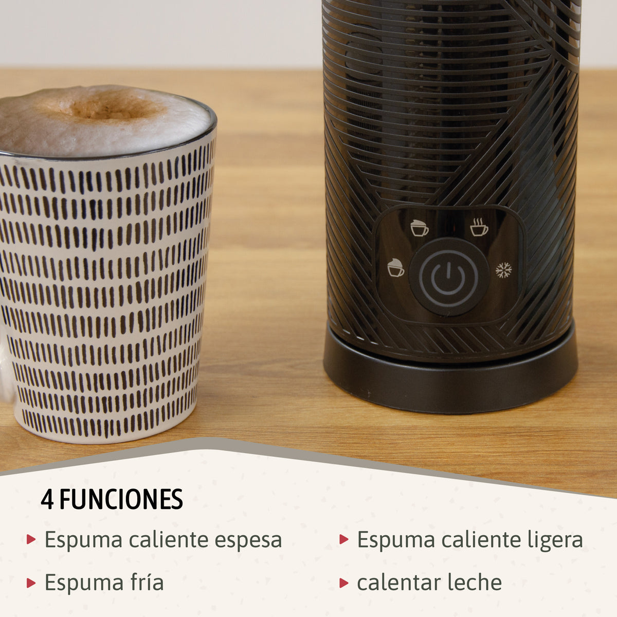 Briebe Elegance Set Cafetera Goteo 10 Tazas Café Filtro Espumador Leche Eléctrico Espuma Fría/caliente, Skt1188blk,negro_4