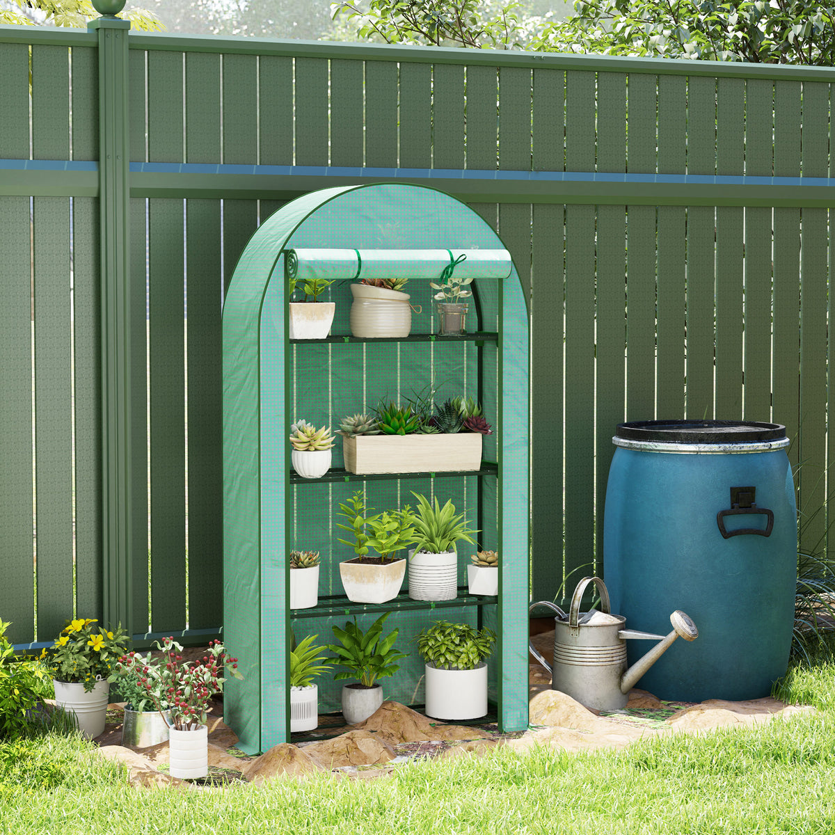 Invernadero De Jardín Outsunny Pe, Acero Verde 105x45x160 Cm 84h-221v00gn_1