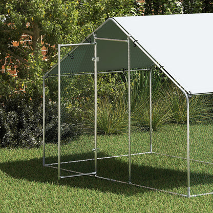 Gallinero Para Exterior Pawhut Acero Plata 300x170x190 Cm_3
