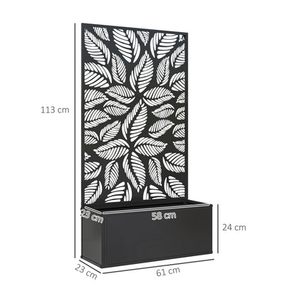 Jardinera Exterior Outsunny Metal Negro 61x23x113 Cm_2