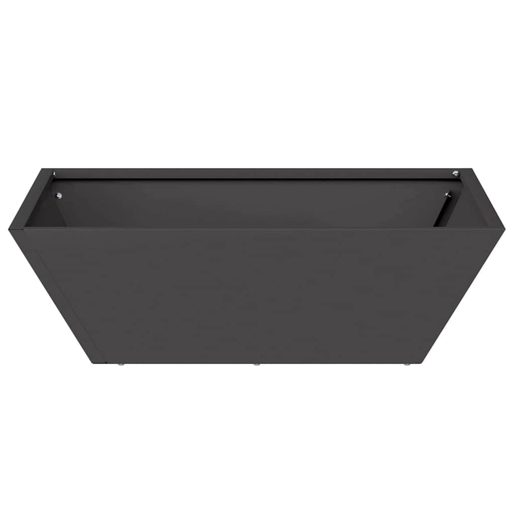 Macetero De Jardín Negro 50 X 50 X 15 Cm Acero Laminado En Frío_4