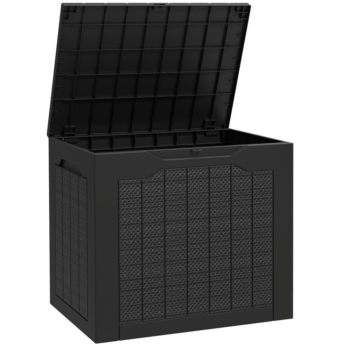 Baúl De Almacenaje Outsunny Pp Negro 56x41x50 Cm_0