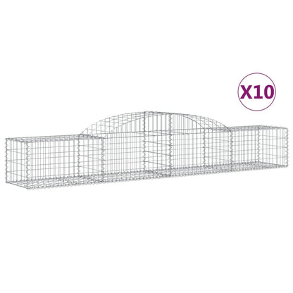 Cestas De Gaviones 10 Uds Forma De Arco Hierro 300x50x40/60 Cm_0