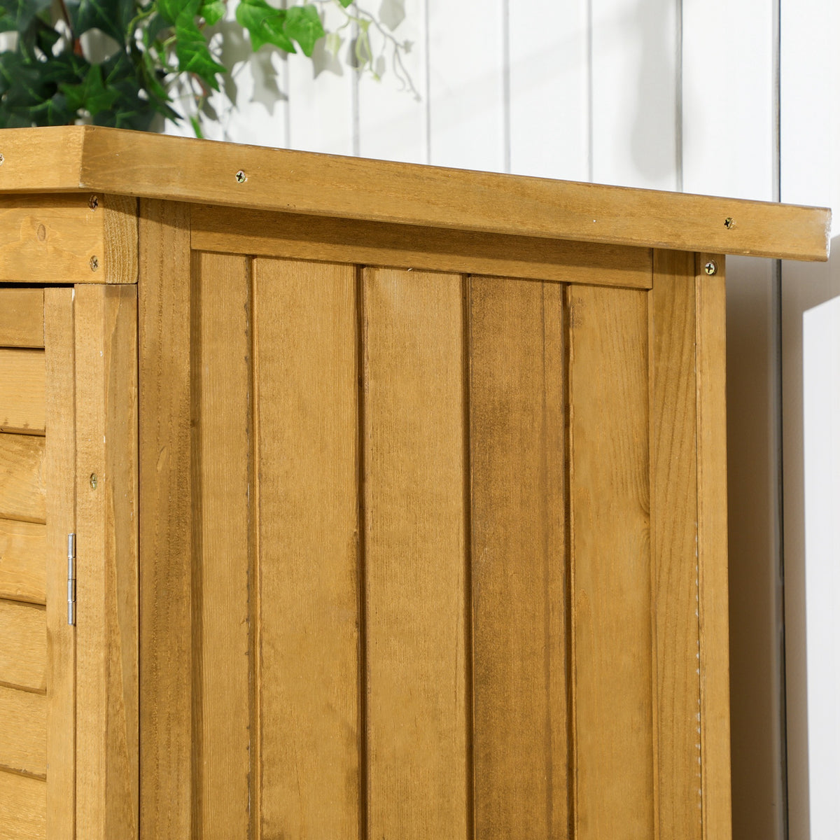 Cobertizo De Madera Outsunny Madera De Abeto Madera Natural 87x46.5x160 Cm_3