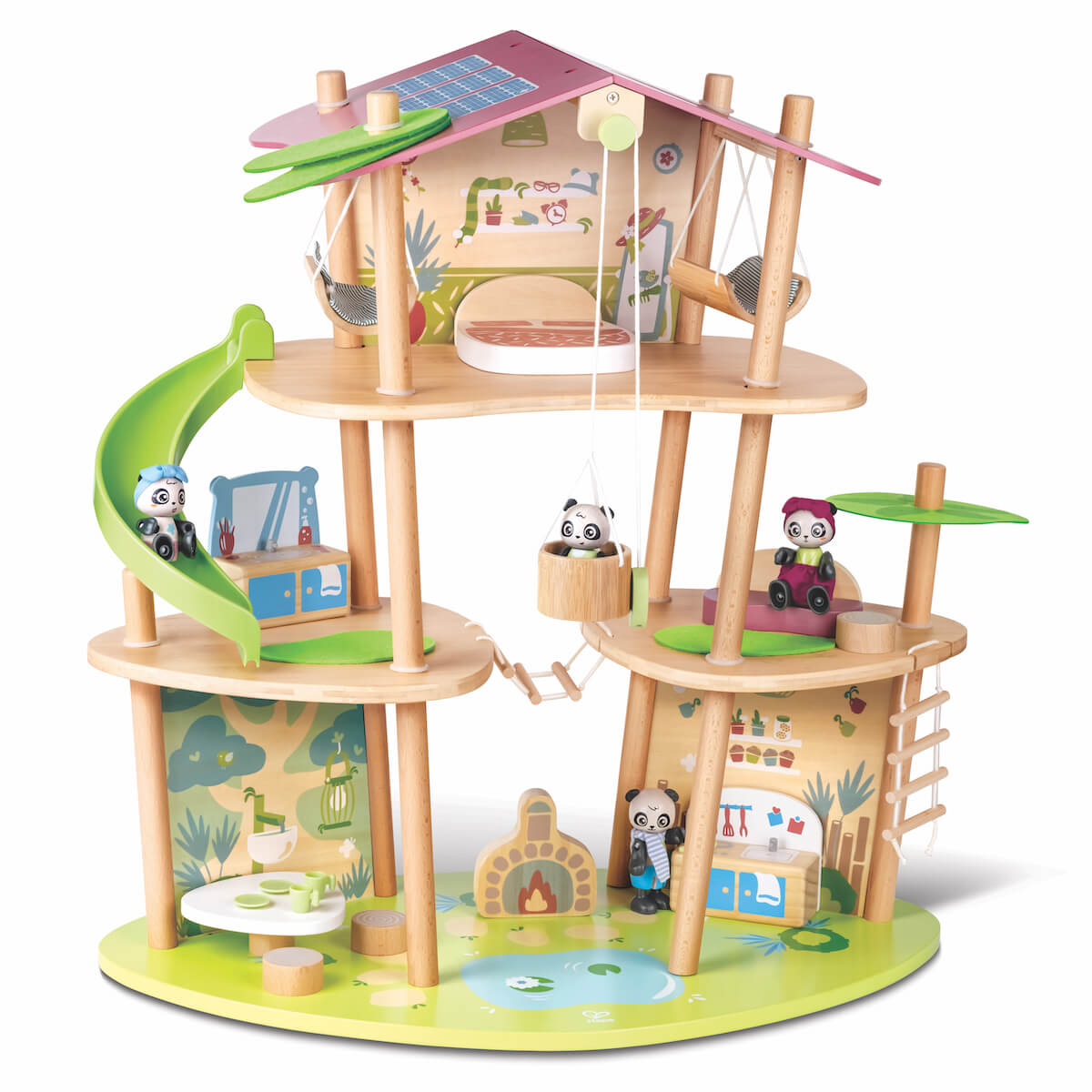 Casa Bambú Osos Pandas Green Planet Explorers Hape_0