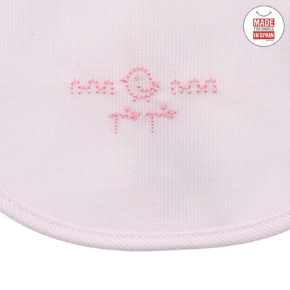 Babero cuadrado con Velcro Celeste 20x26 cm. Color Rosa