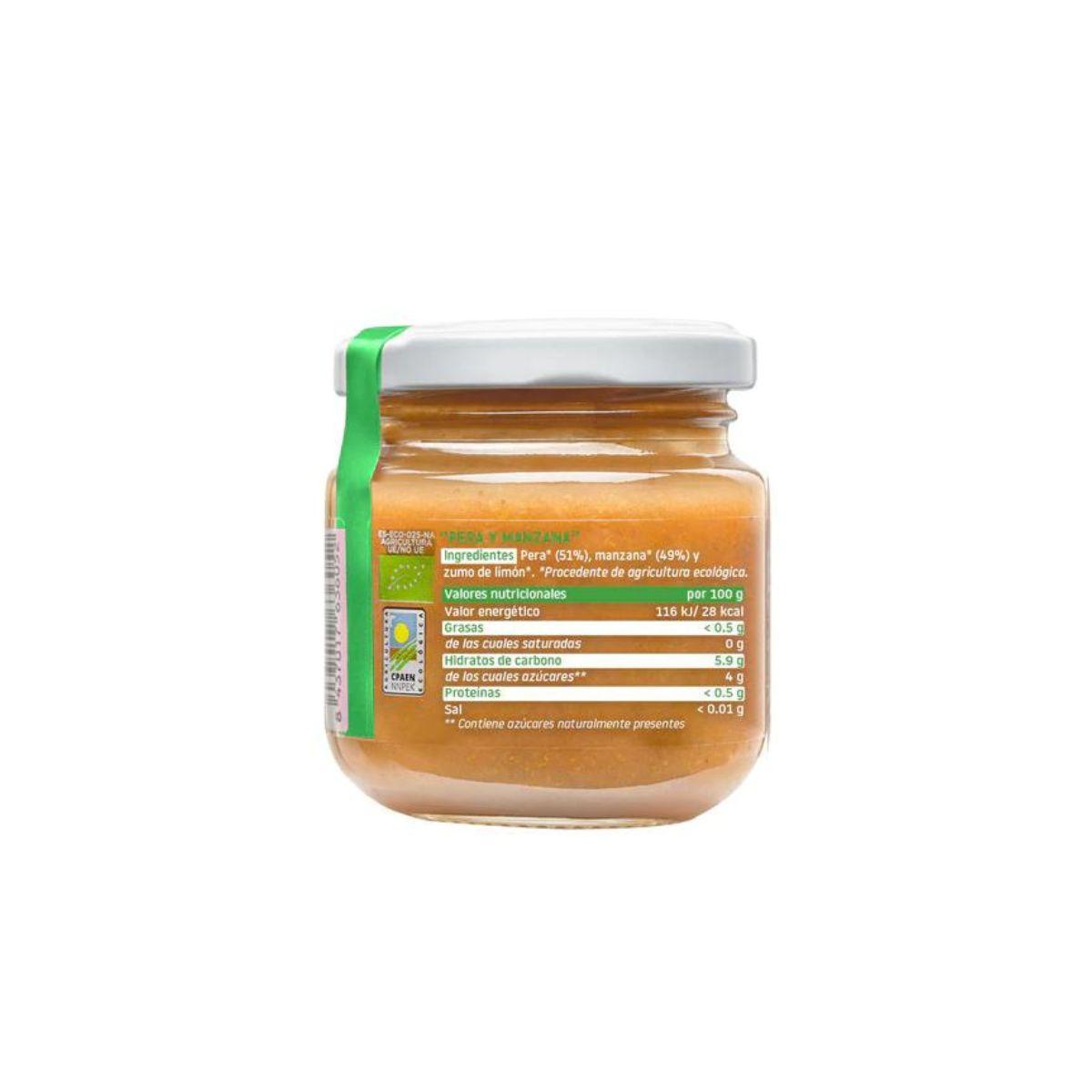 Tarrito BIO pera y manzana +6 meses Smileat 130 g