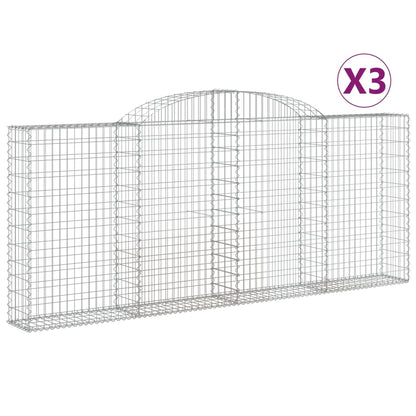 Cestas Gaviones 3 Uds Forma De Arco Hierro 300x30x120/140 Cm_0