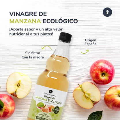 Vinagre de manzana ECO crudo sin filtrar con la madre Planeta Huerto 1L