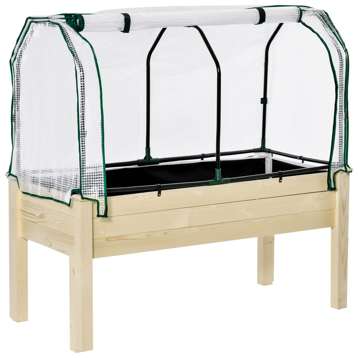 Huerto Urbano Con Cubierta Outsunny 121x55x117 Cm Madera Natural_0