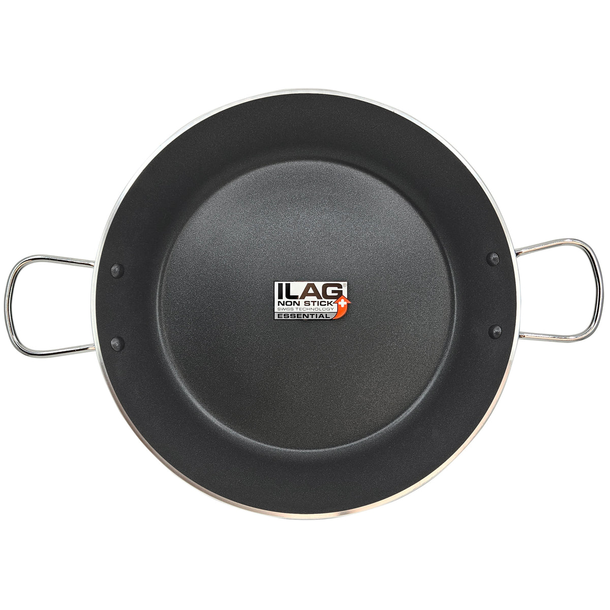 Briebe Paellera Inducción 34cm, 6 Raciones, Aluminio Prensado, Antiadherente Sin Pfoa, 3mm Espesor, Zafrán, Negro_0