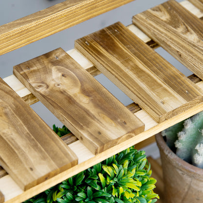 Soporte Para Plantas Outsunny Madera De Abeto Carbonizado 100x37x93 Cm_4