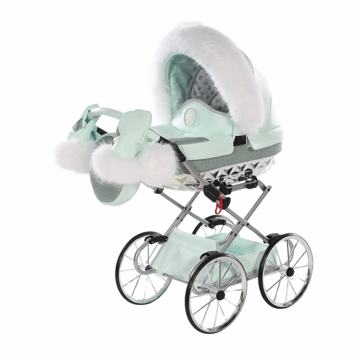 Carro De Muñecas Hand Craft Glitter Satin Classic Mint / Silver_1