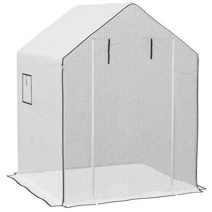 Cubierta De Invernadero Outsunny Pe Blanco 140x143x190 Cm 845-945v00wt_0