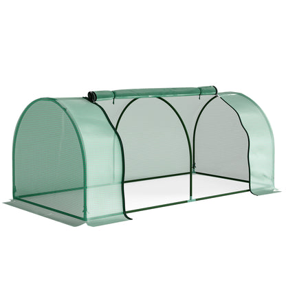 Mini Invernadero De Plástico Acero 200x100x80 Cm-outsunny. Verde_0