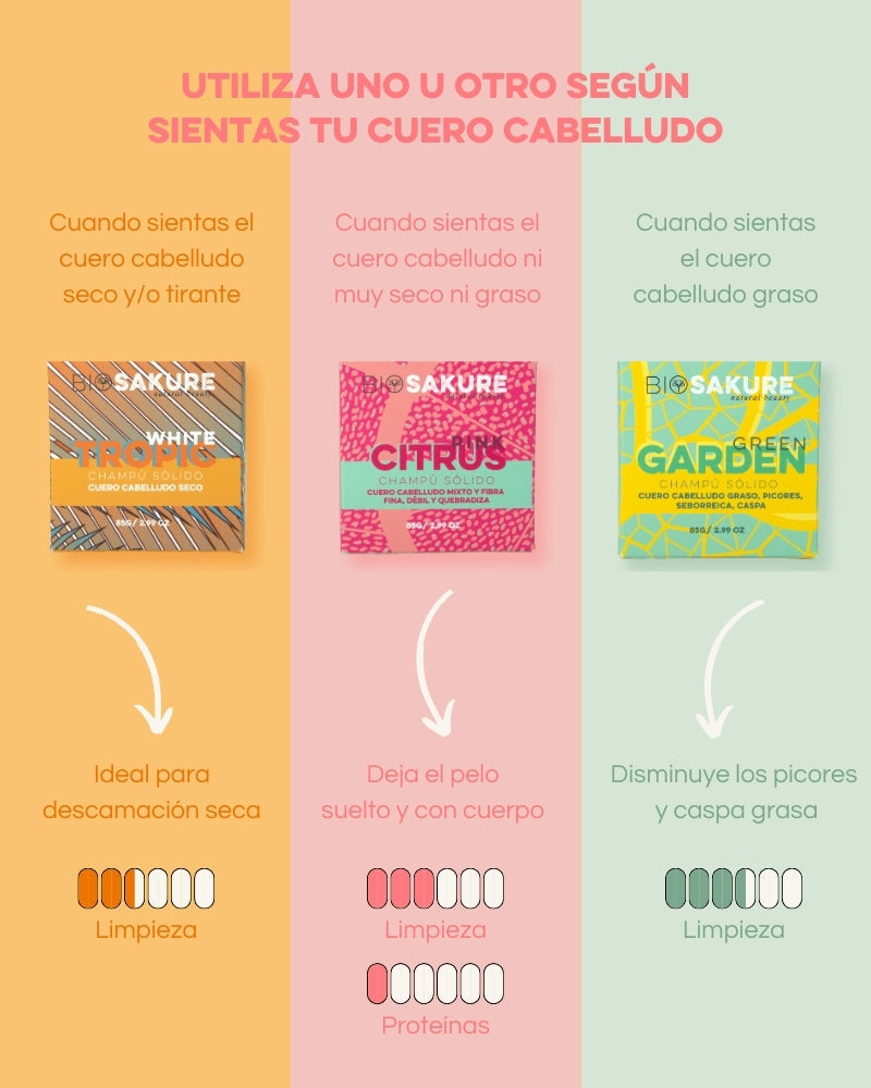 Champús Sólidos Trio - Pack De Champús Sólidos Sin Sulfatos Ni Siliconas 3 X 85 G Bio Sakure_1