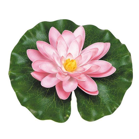 Nenufar rosa con gotas