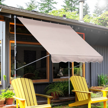 Toldo Manual Retráctil Outsunny Beige 200x150x280 Cm_1