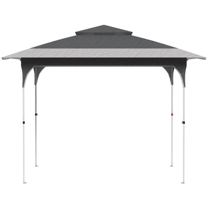 Carpa Plegable Outsunny Tela Oxford, Metal Gris Oscuro 352x352x278 Cm_3