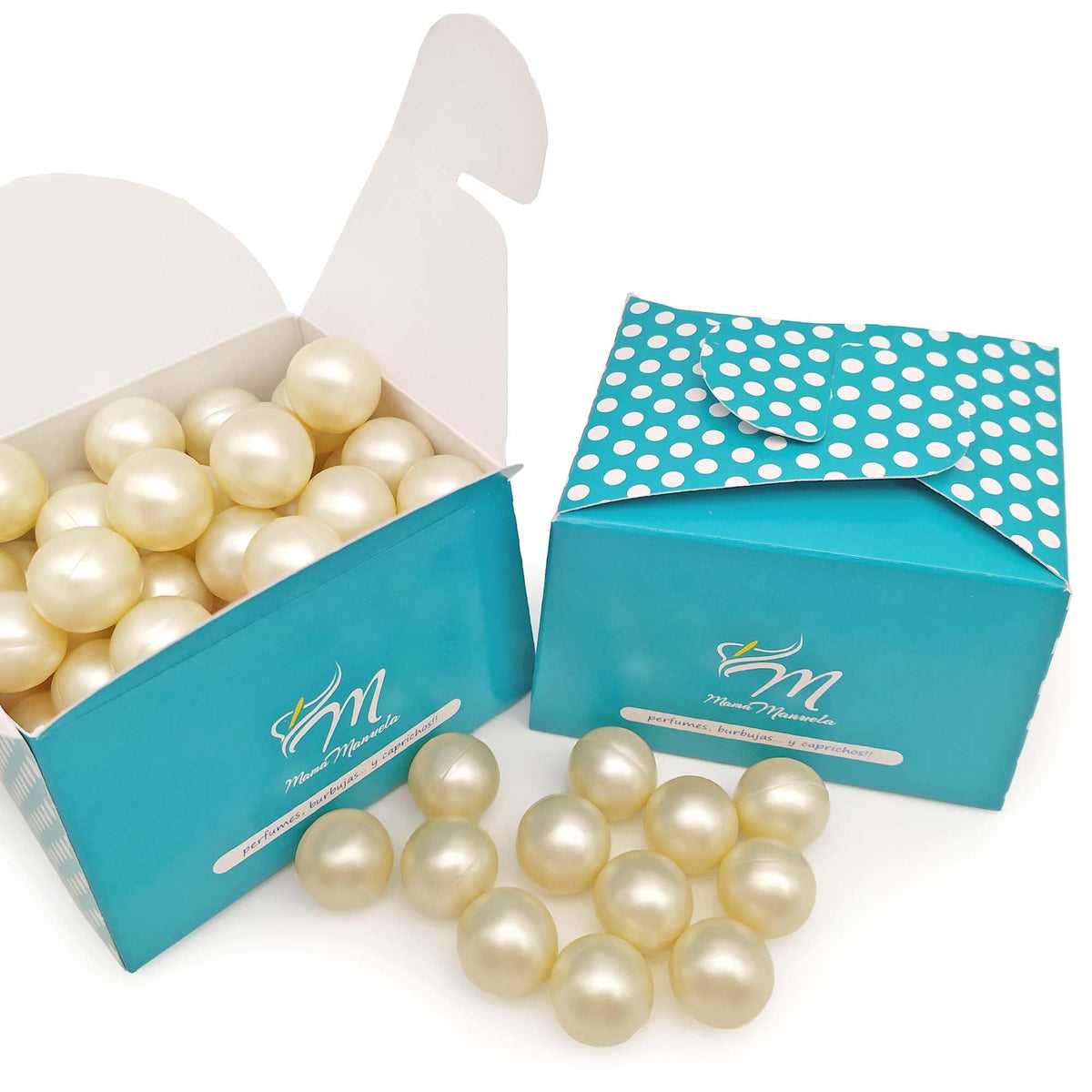 Caja Regalo 70 Perlas De Baño Con Aroma A Coco - Con Aceite De Soja - Hidrata, Suaviza Y Perfuma La Piel - Forma Bola_0
