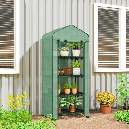 Invernadero De Jardín Outsunny Acero, Pe Verde 69x50x165 Cm_1