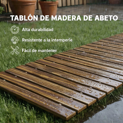 Camino De Jardín Outsunny Madera De Abeto Carbonizado 120x38x1 Cm_5