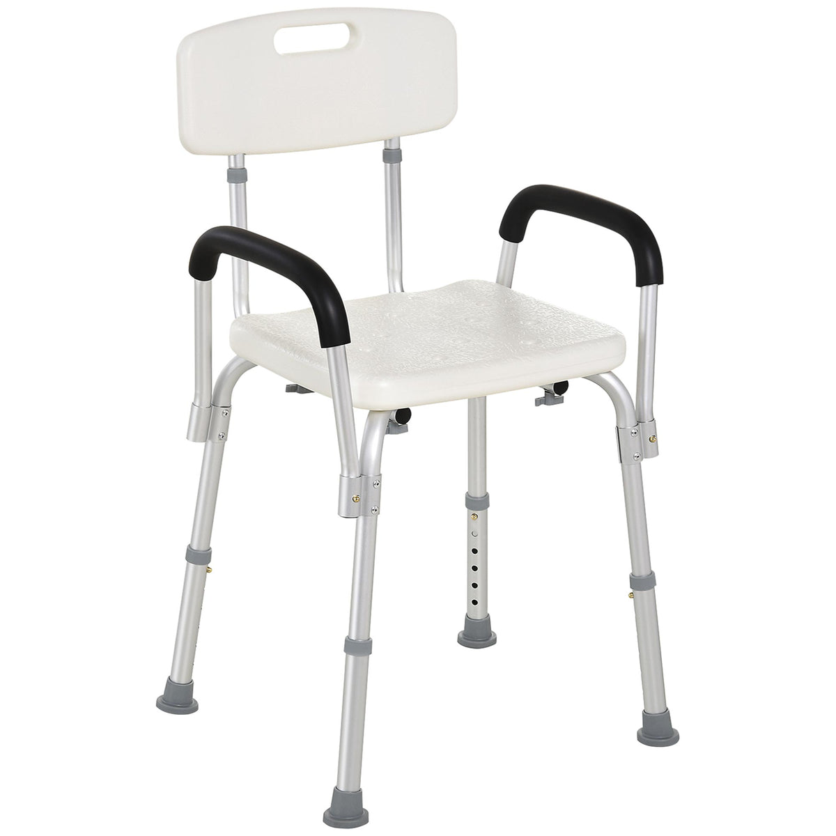 Silla De Ducha Homcom Blanco Y Plata 47x50x87 Cm_0