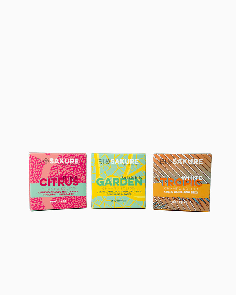 Champús Sólidos Trio - Pack De Champús Sólidos Sin Sulfatos Ni Siliconas 3 X 85 G Bio Sakure_0