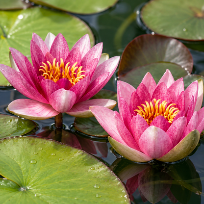 Nenúfar Enano Rosa - Nymphaea Pygmaea - 1x Nenúfar Multiflor Con Cesta_2