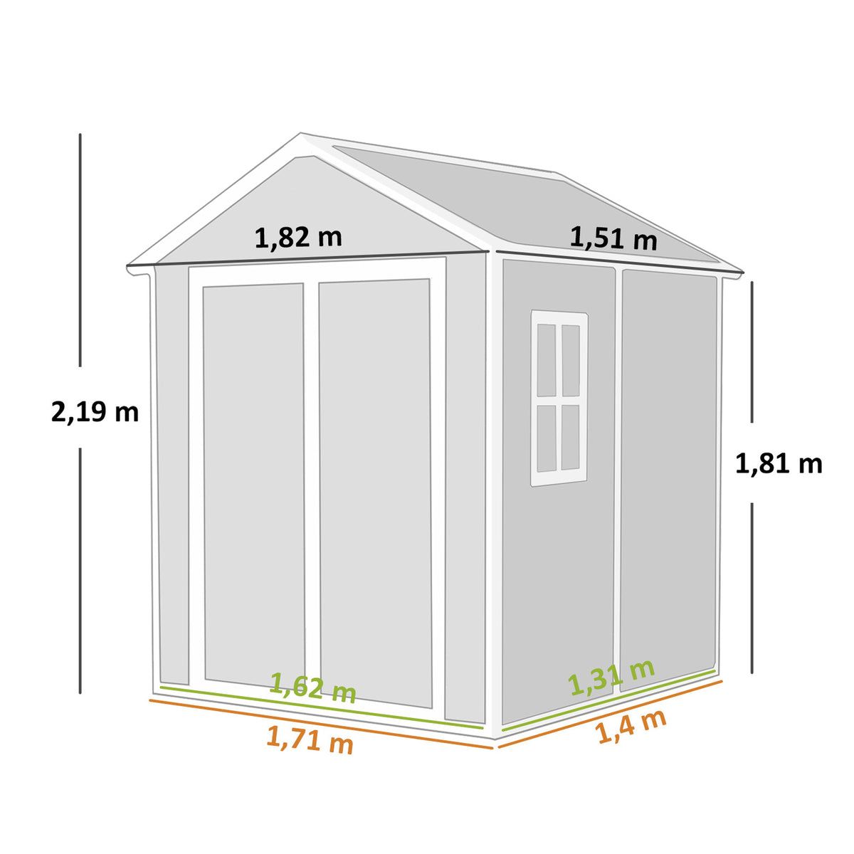 Caseta De Jardín Outsunny Pp, Aluminio Gris Oscuro 182x151x219 Cm 84h-160v00gy_2
