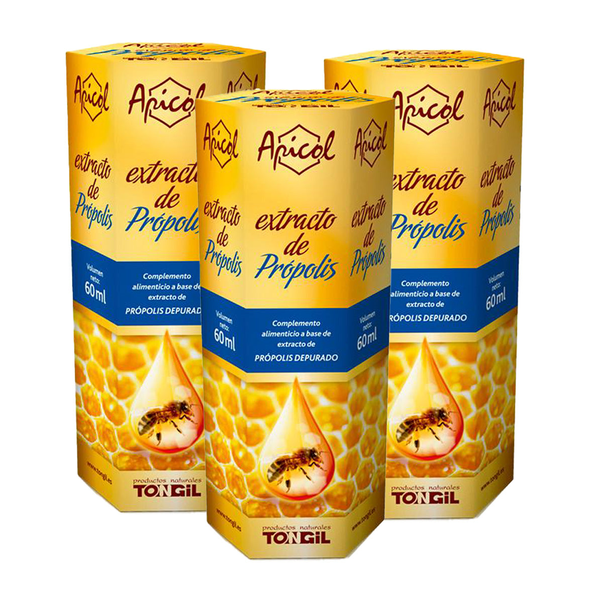 Pack 3x Propolis 100% Tongil 60 Ml Sin Alcohol