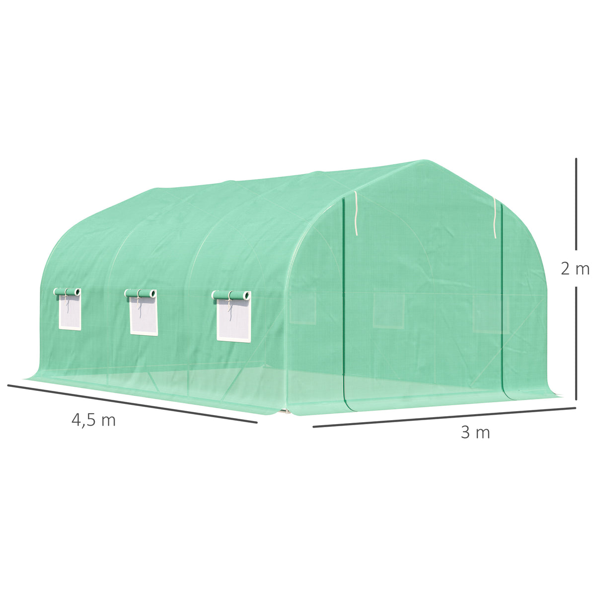 Invernadero Outsunny Verde 450x300x205 Cm Acero_2