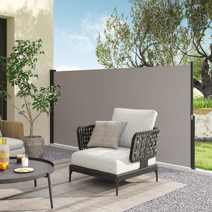 Toldo Lateral Retráctil Outsunny Poliéster, Aluminio Gris Claro 300x3.5x140 Cm_3