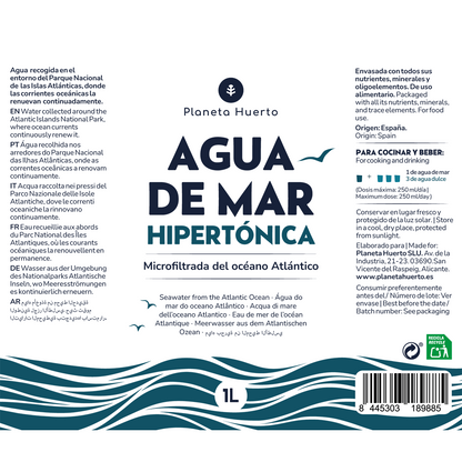 Agua De Mar Hipertónica Planeta Huerto 1 L