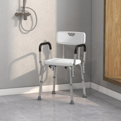 Silla Para Ducha Homcom Aleación De Aluminio Blanco 51,5x51,5x84 Cm_3