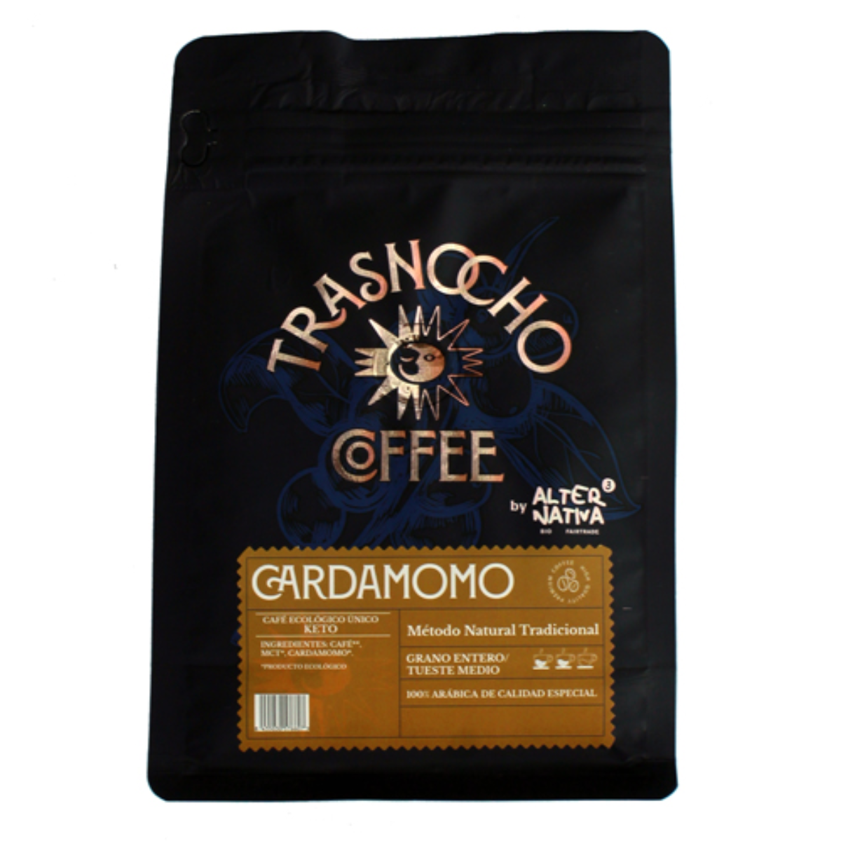 Café KETO en Grano con Cardamomo BIO Trasnocho Alternativa 200 g