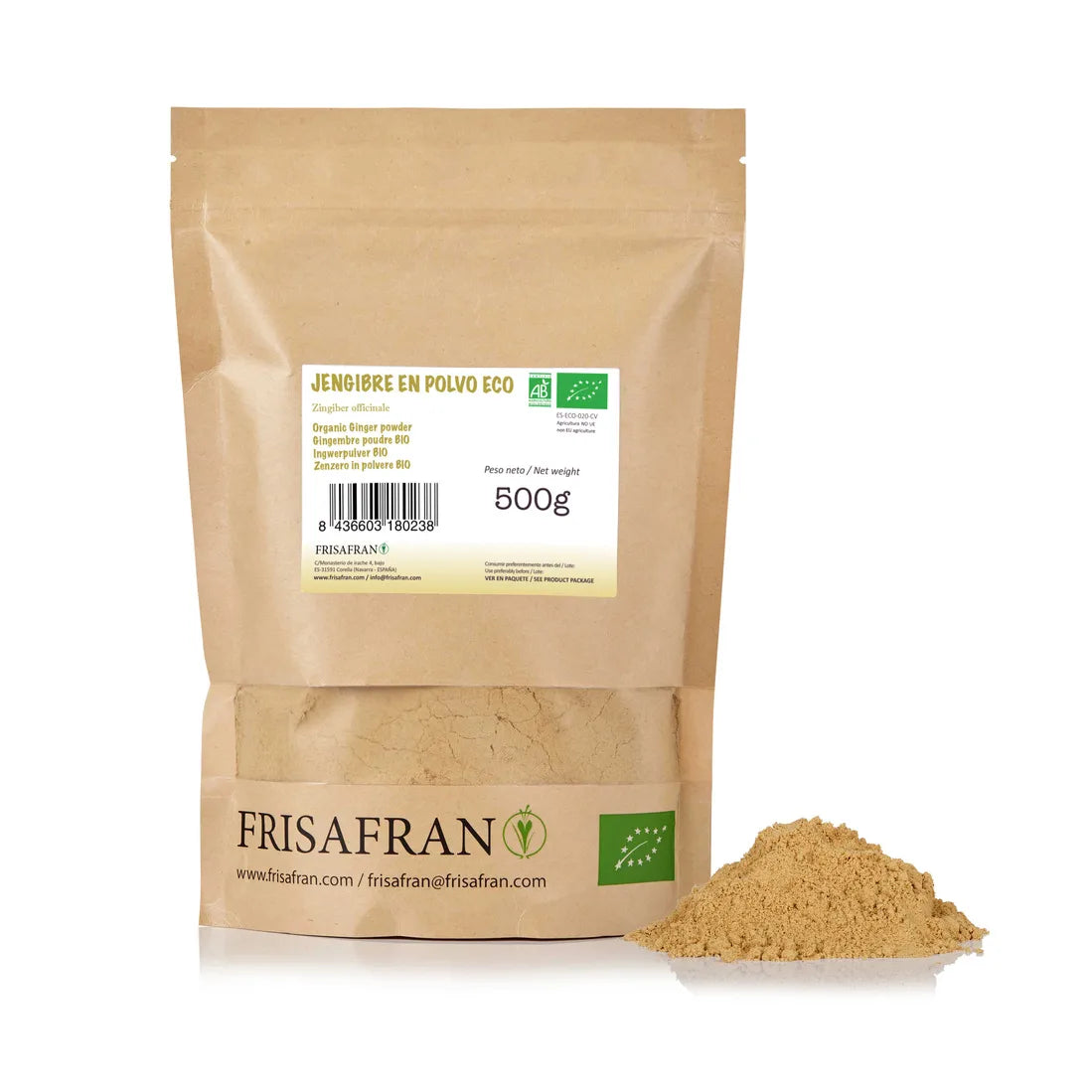 Jengibre En Polvo Ecológico | Calidad | Frisafran 500 G_3